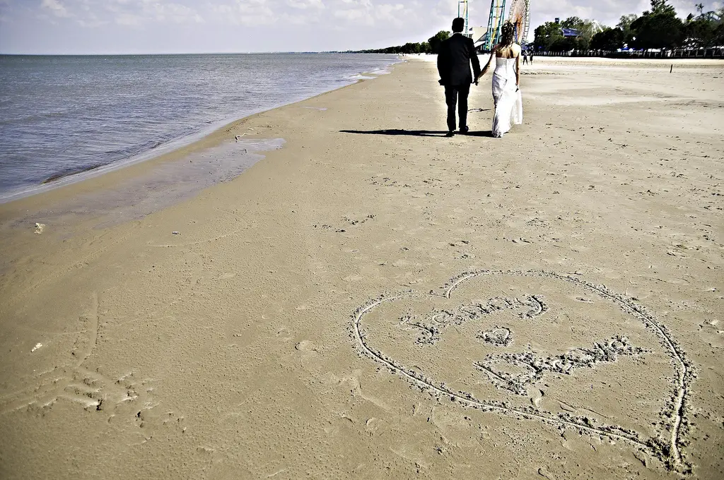 A beach theme wedding is quite popular with many brides these days