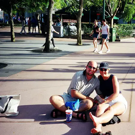 Waiting for the Main Street Parade at Walt Disney World in Orlando.